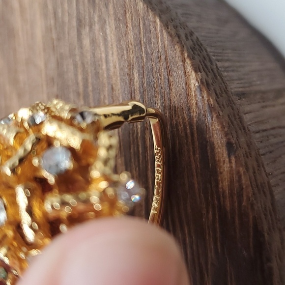 Size‎ 5 R567 Vendome blooming gold filled nugget ring missing some stones - Picture 4 of 5